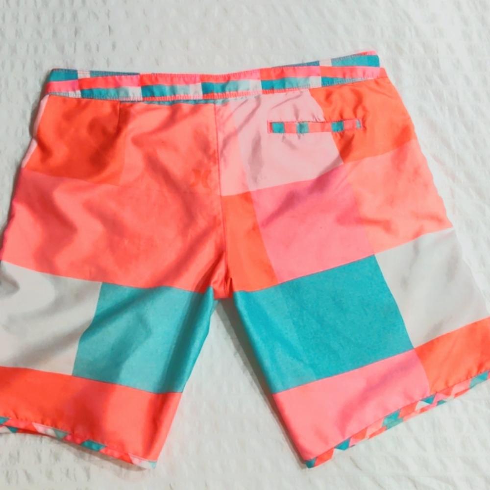 Hurley Plaid Board Shorts Surf Swim - Picture 3 of 6